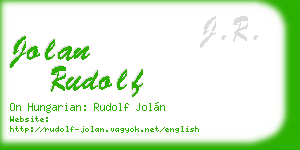 jolan rudolf business card